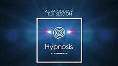 Hypnotized striptease with Aura Odesys struggling to remove her top