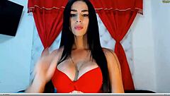 Hot Tranny Plays With Tits And Ass On Webcam!