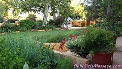 Small tits babe gets massaged and pleasured in bathroom!