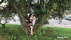 Manu fox caught masturbating naked on the train tracks