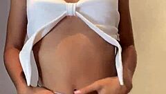 Young girl records herself naked in the bathroom for the camera