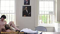 Mormon Amateur Teen 18+ Fingers and Eats Hairy Pussy in Lesbian Taboo Missionary