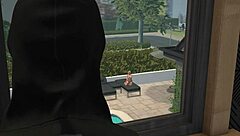 my neighbor and his bimbo stepmom flaunt big tits poolside