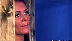 Spicy sex kitten swallows sperm after blowbang facial