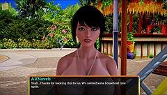 My new family game with brunette character in erotic cartoon