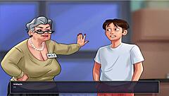 in summer time saga part 21, the old busty character dates anime style