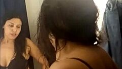 Sarah's daring lingerie choice sparks a steamy encounter in the store dressing room