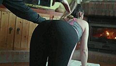 Pilates instructor fucks client with small tits on monster cock