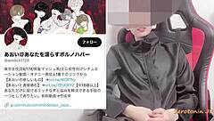 japanese guy squeezes cock