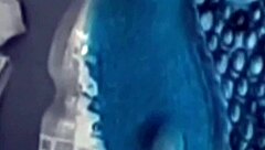 i slowly fingered her in corset and stockings while the lamp changed color