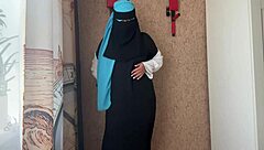 Girl In Hijab Feels Aroused During Stretching