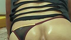 i love how this gay slut moans on the giant silicone dick