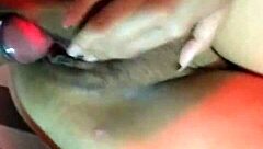 Amateur shows off big black cock