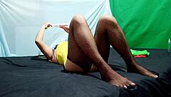 Sexy bunny starts porn, ate a lot at party, now fat but vagina ready for sex