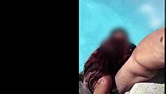 melissa devassa bent over in doggystyle 3some at beach swing party