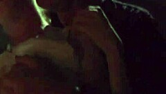 Blonde babe enjoys double penetration from two muscular men