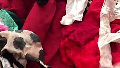 can’t resist sneaking through wife’s sexy thong while she’s at work.