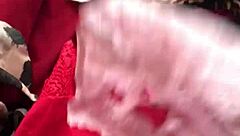 can’t resist sneaking through wife’s sexy thong while she’s at work.