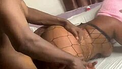 Thick Ebony Takes Big Black Cock Doggy Style!