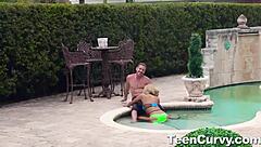 Oh Wow! Crazy Hot Blonde Teen Sucks Big Cock Outdoors!