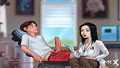 In Summertime Saga, Teacher Discovers Teen's Cock Size Anomaly In Hentai Anime Style Episode.