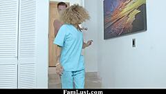 Petite Stepsis Gives Blowjob, Then Doggystyle and Riding in POV - Famlust