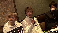 Japanese twinks masturbate in shower leading to cumshot