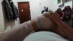 A sex-obsessed girl pleasures herself with my erection and gives me oral sex