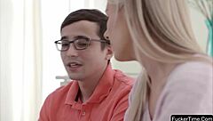 Busty piano teacher seduces her student emotionally.