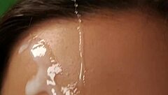 Sensual pop star receives facial after giving and receiving oral pleasure