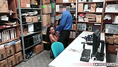 Two Ebony Teens Busted For Blowjob Threesome At Mall