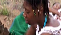 Intense African safari group sex encounter