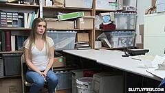 summer brooks gives blowjob in shop after shoplifting hardcore oral