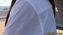 japanese teen 18+ drilled in public spot.