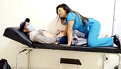 Latina doctor gives intense blowjob to patient in hospital