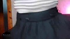 big white ass crossdresser twerks and gets massaged in gay webcam show