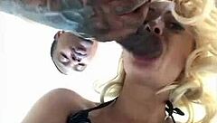 Big ass ebony takes big black cock and cum