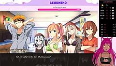 Yuri dating game Highway Blossoms played by Vtuber Lewdneko Part 1