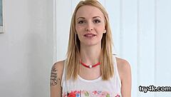 Fervid kitten blows cock in POV and gets pussy nailed hard!