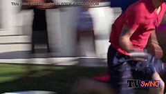 American Couples Hose Each Other In Foreplay