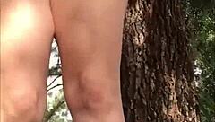 Chubby Milf Squirts Outside in Cute Panty Play