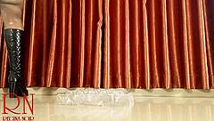 curvy milf in lingerie destroys eggs with high boots domination