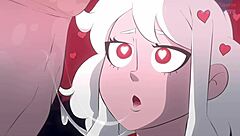 Modeus the lustful demon dominates with deepthroat in Helltaker parody