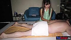 Thai Massage Turns Into Wild Handjob and Blowjob Frenzy!