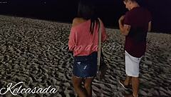 Caught flashing on the beach? Watch this couple kiss and more in public