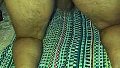 Chubby amateur rides thick dildo up close, feeling horny and hairy