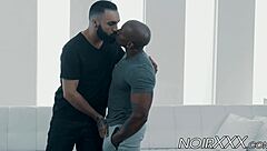 Muscular Black Gay Ass Destroys Hunky Bearded White Stud?
