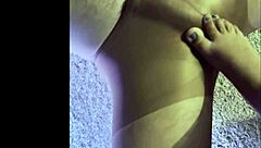 Husband Wears Wet Pantyhose During Kinky Footjob