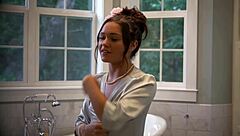 bride teases petite milf with fingering