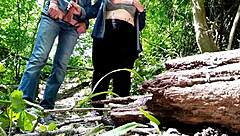 sexy fat stranger aids outdoor climax